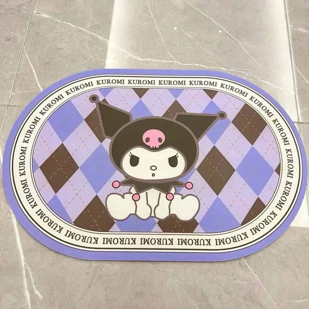 Anime Sanrio Floor Mat Kuromi Water Absorbing Quick Drying Bathroom Mat Carpet